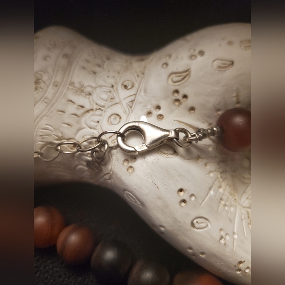 Silpada Rare Vintage Sterling Silver .925 Red Agate Necklace - Picture 3 of 3